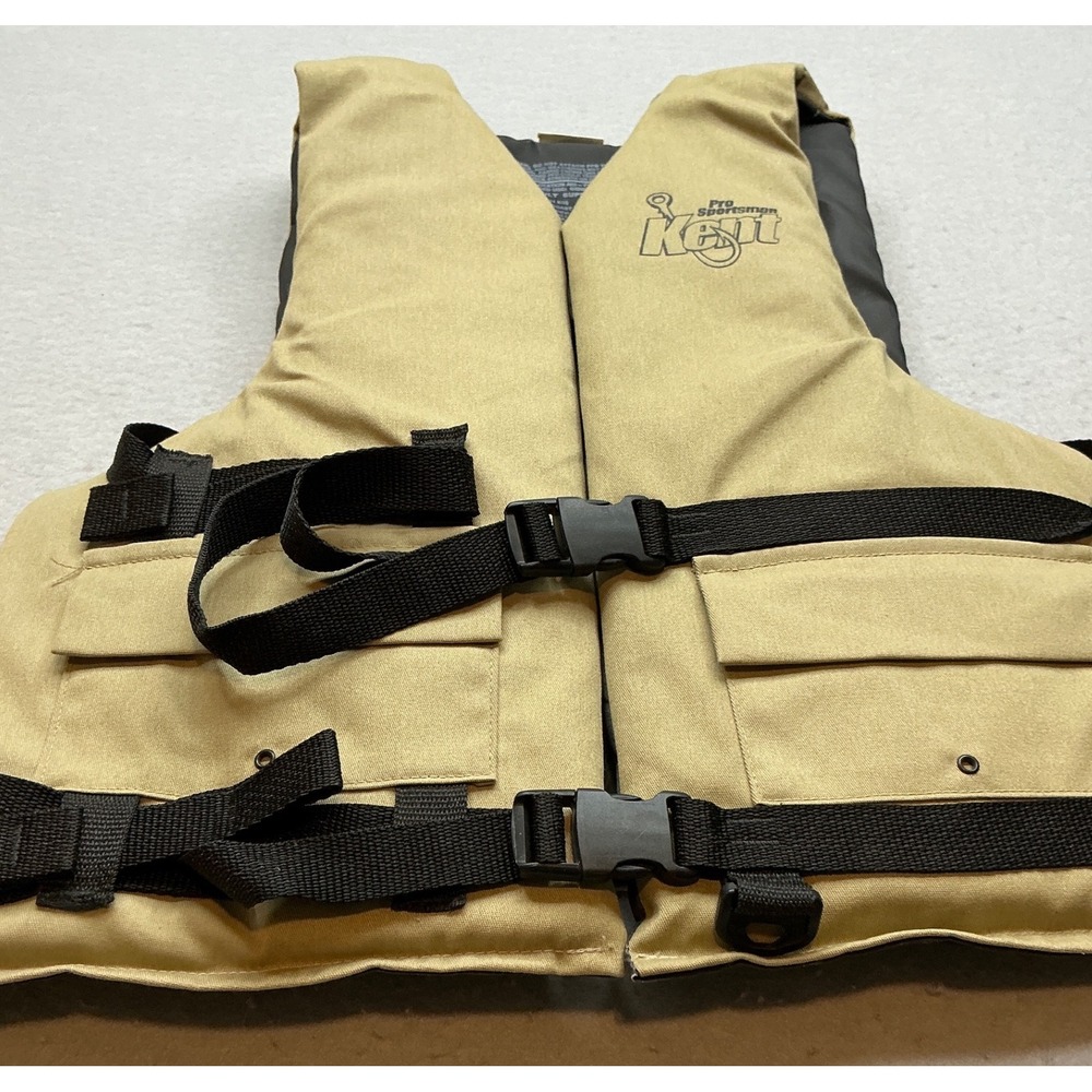 Kent‎ Pro Sportsman Life Vest PFD Adult Super Large Tan Fishing Boating 3ASL